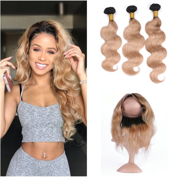2019 8a Two Tone 1b 27 Strawberry Blonde Body Wave Human Hair