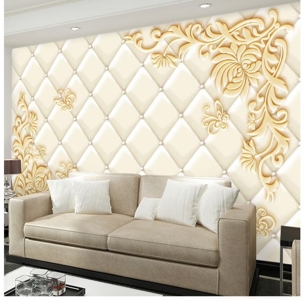 Tv Background Video Wall Wallpaper 3d Stereo Relief Mural Decoration Living Room European Luxury Wallpaper Bedroom Wall Quality Wallpapers High