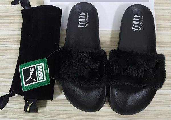 fenty puma fur slides black