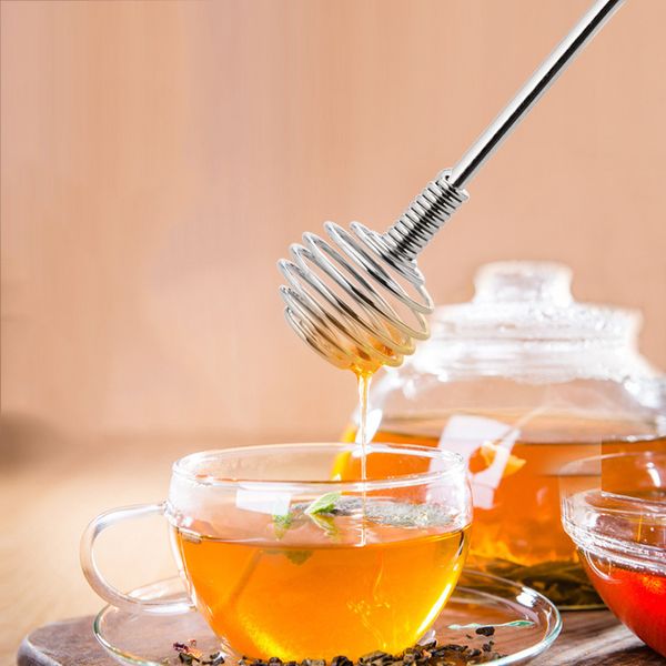 

stainless steel honey spoon stick kitchen honey stir bar swizzle stick egg beater whisk mixing tool