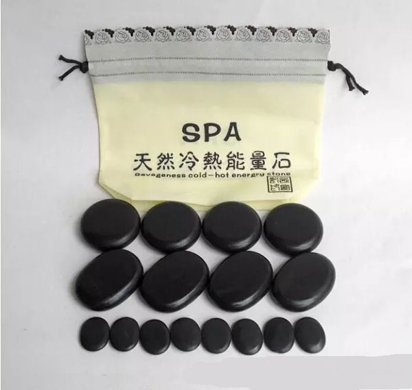 Massage Stones Massagem Energia Natural Massagem Conjunto de Pedras Hot Spa Rock Basalt Stone 16pcs
