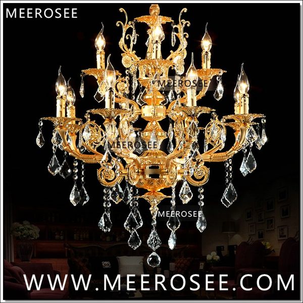 

modern luxury 12 arms crystal chandelier lamp gold suspension hanging light fixture lustre crystal light for foyer lobby l md8857 l8+4