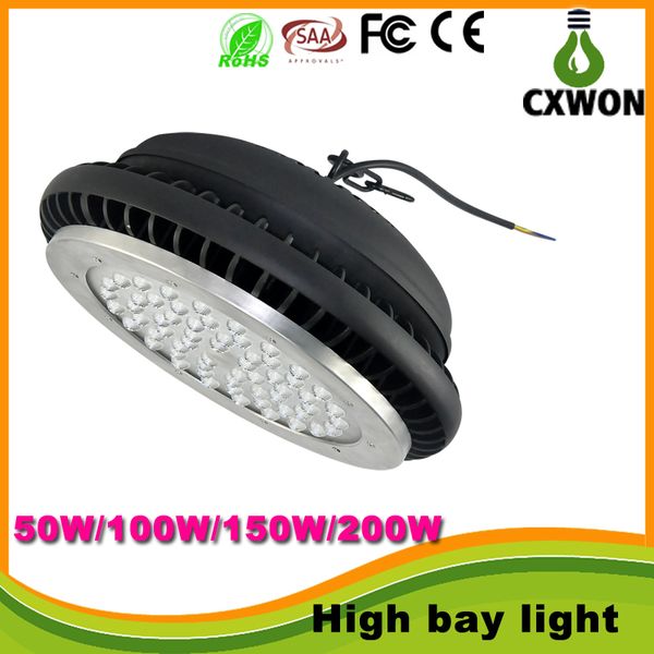 50W 100W 150W 200W LED de alta Bay Luz UFO Lâmpadas de loja industrial Luzes Armazém Supermercado iluminação