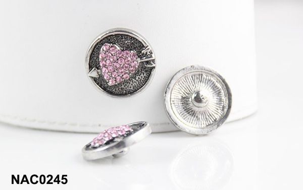 

20pcs crystal hear been swith cupid's arrow button 20mm button snap charms jewelry interchangeable jewerly charms pendants necklace 201, Bronze;silver