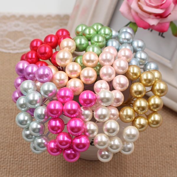 

wholesale- 50pcs/lot fake plastic fruit small berries artificial flower multicolor cherry stamen pearlized wedding christmas decorative
