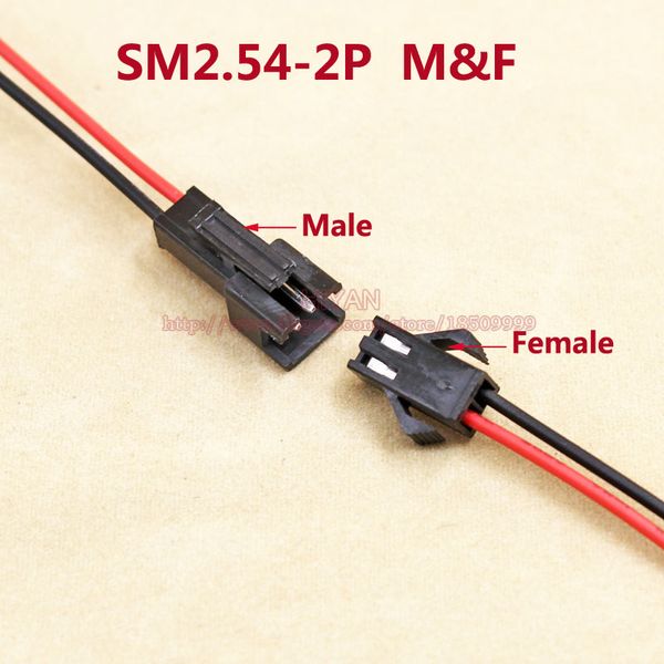 

(20Set) SM2.54-2p SM 2.54mm Pitch 2Pin Connector Male Plug and Female Plug with 1007 26AWG Electronic Wire Cable