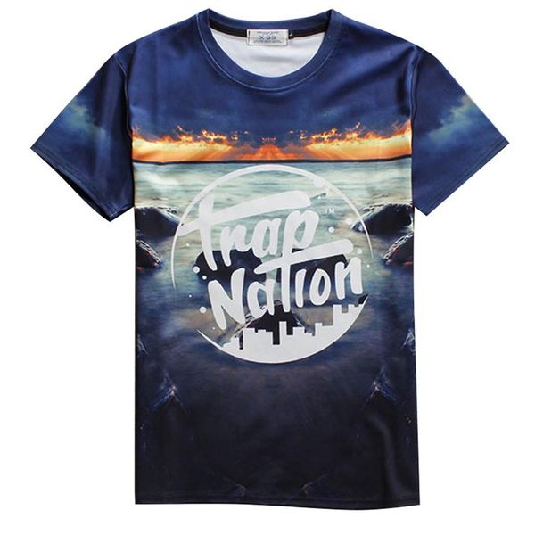 

3d all over print trap nation graphic tee-shirt men women fashion summer tees crewneck short sleeve basic t-shirt 17310, White;black
