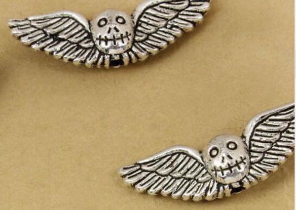

200pcs/lot alloy retro angel wings tibetan silver beads diy bracelet necklace jewelry accessories 63-737 drop shipping alloy beads