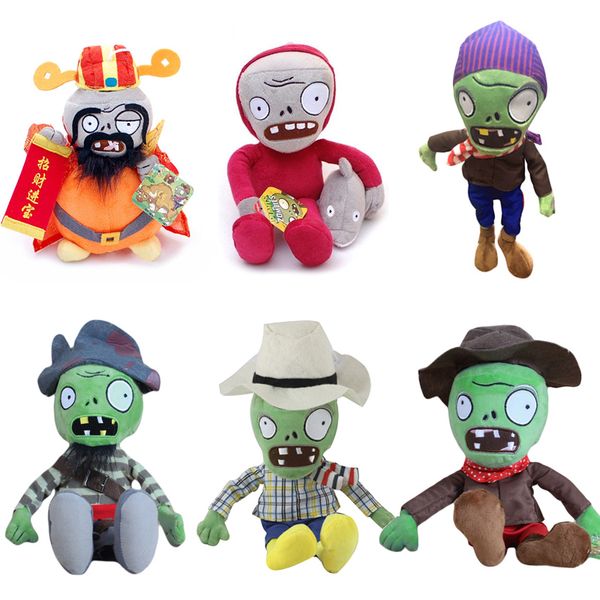 

Plant Wars Zombie 2 Plush Toy God of Wealth Dolphin Cowboy Feosu Sun God Zombie Toy 6 Colors