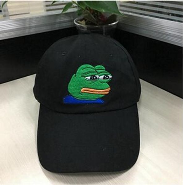 

Black Pepe Life Suck Hat Мультфильм Папа Бретелька Крышка Грустная Лягушка Мем Вышивка Бейс