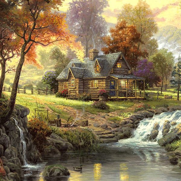 2019 Cabin In The Woods 5d Diamond Mosaic Full Square Diy Diamond