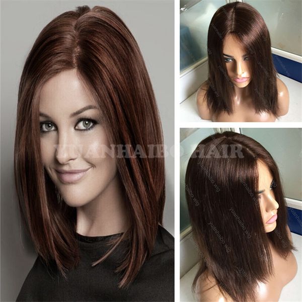 Fashion 8a Grade 12inch Medium Brown European Virgin Hair Short