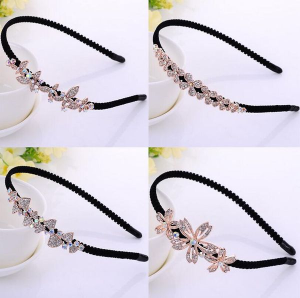 

new bow diamonds non-slip hair hoop ladies head hoop jewelry tg018 mix order 30 pieces a lot, Silver