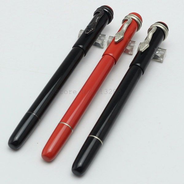 

new unique m pen size heritage collection rouge et noir roller ball pen special edition mon black rolllerball pen snake clip, Blue;orange