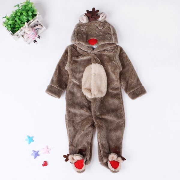 

baby pajamas kids boys girls clothes autumn winter pajamas elk coral fleece baby climbing clothes, Blue;red