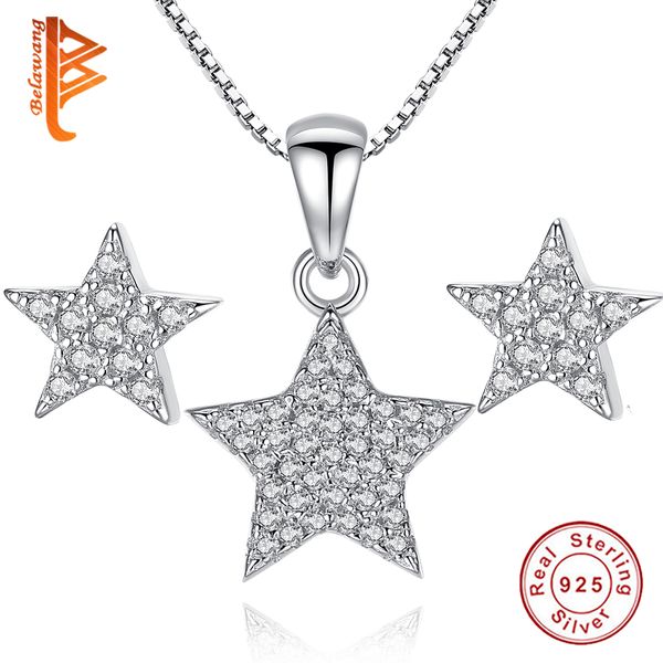 

BELAWANG Оптовые 925 комплекта ювелирных изделий стерлингового серебра для женщин Пол