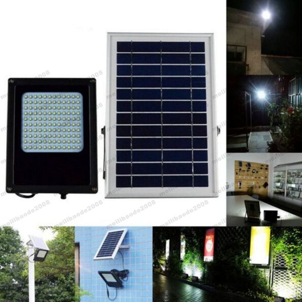 2017 120 LED 3528 SMD Painel Solar Powered Floodlight Sensor de Luz Solar Ao Ar Livre Do Jardim Da Paisagem Holofotes Lâmpada 6 V 6 W MYY