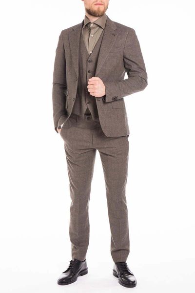 

wholesale- light brown plaid suit notch lapel two buttons blazer custome made fashion office business wedding tuxedos (jacket+pant+vest, White;black