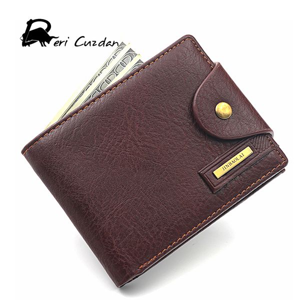 

wholesale- deri cuzdan famous european leather genuine men wallet zipper coin pocket short vintage men's wallet portfolio male clutch p, Red;black