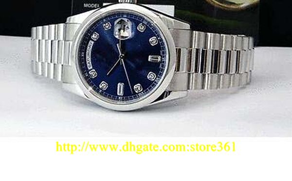 store361 nuovi arrivi orologi 2017 36mm Platinum President Blue Diamond 118206