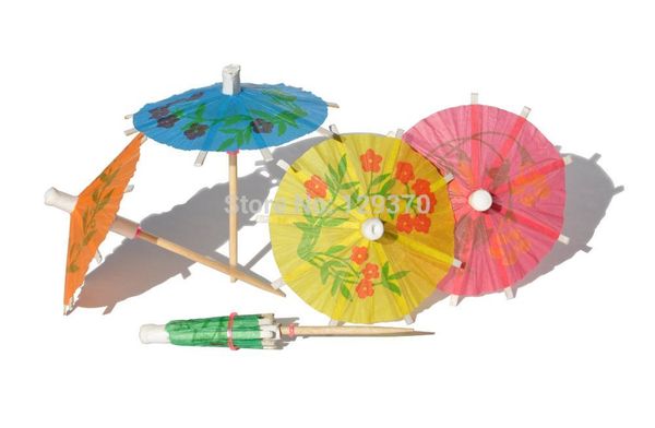 

wholesale- 144pcs/pack umbrella picks cocktail parasol drink picks party picks art toothpick high quality