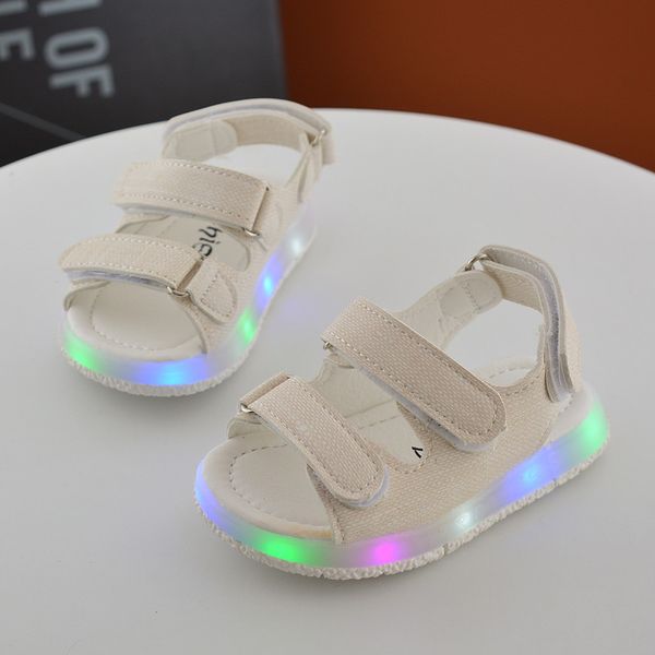 EUR 15–30 Kinder, Jungen, Mädchen, Sport, leuchtende LED, rutschfeste Kinder, Baby-Sportschuhe, Kindertanz, preiswerte Strand-Ledersandalen, 11,5–18 cm