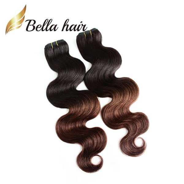 2 toni ombre capelli tesse estensione dei capelli malesi onda del corpo trama dei capelli 1430 pollici 3 pz / lotto dhl spedizione gratuita bellahair ombrehair