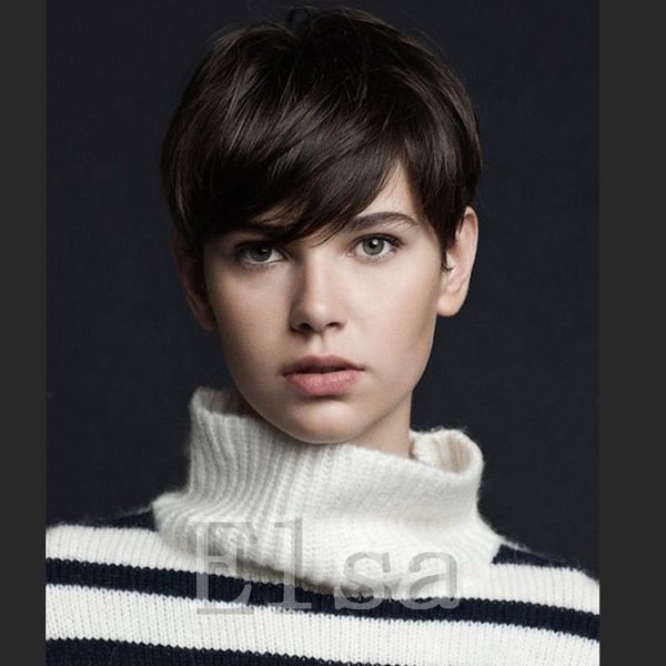 

Пикси короткие волосы парики бразильские волосы парики человеческих волос круже