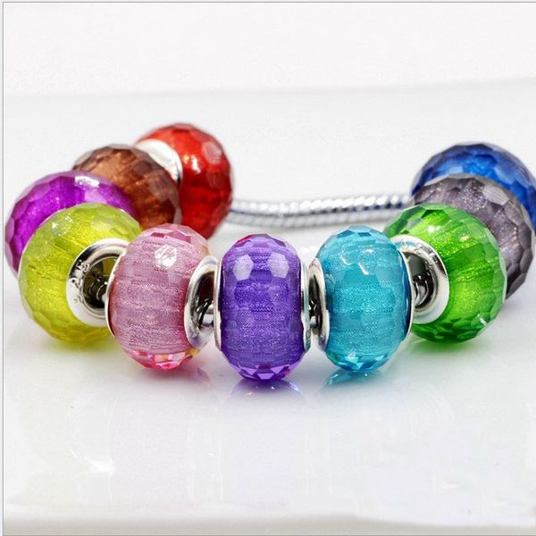 

Подходит Pandora браслеты смешанные 50 шт. граненый Dot Line свободные подвески бусины Се