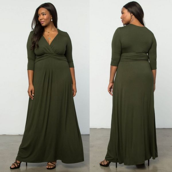 

plus size evening dresses mother of the bride dress with 3/4 sleeves a-line ankle length formal gowns, Black