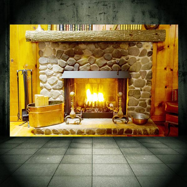 3d Wall Sticker Fireplace Furnace Pvc Removable Wall Decals Home