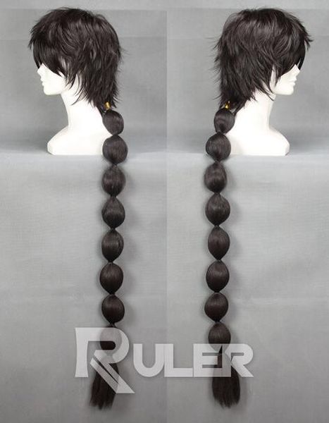 

gt;>95cm long magi judal black anime cosplay wig cos ae1, Black;brown