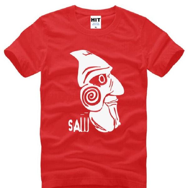 

horror saw t shirt men new printed new summer style short sleeve cotton t-shirt tees ing, White;black
