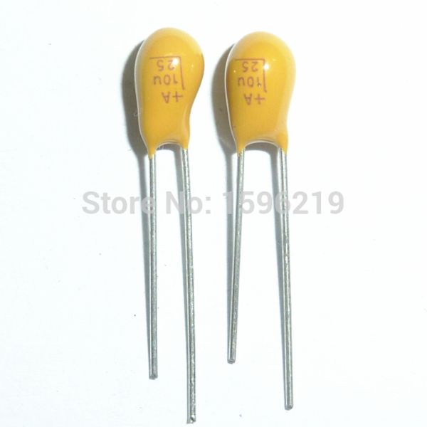 

wholesale-10pcs tantalum capacitor 10uf 25v brand new 25v10uf dip radial