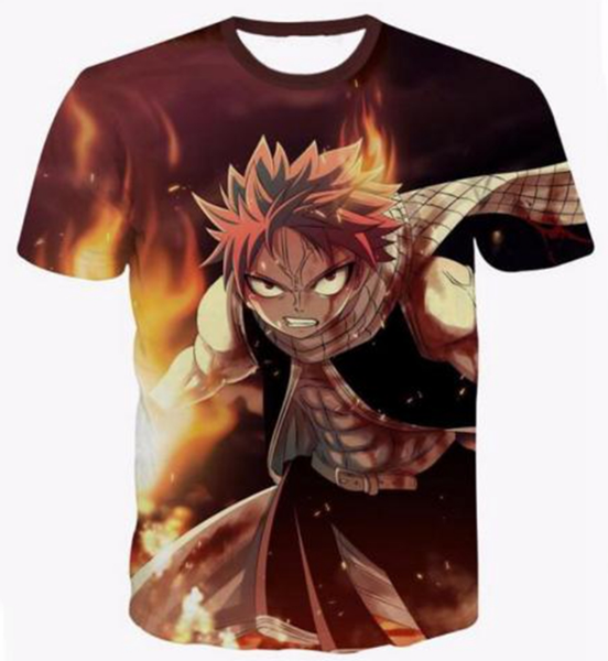 

fashion summer men/women classic anime fairy tail harajuku style funny 3d print casual t-shirt s-5xl h99, White;black