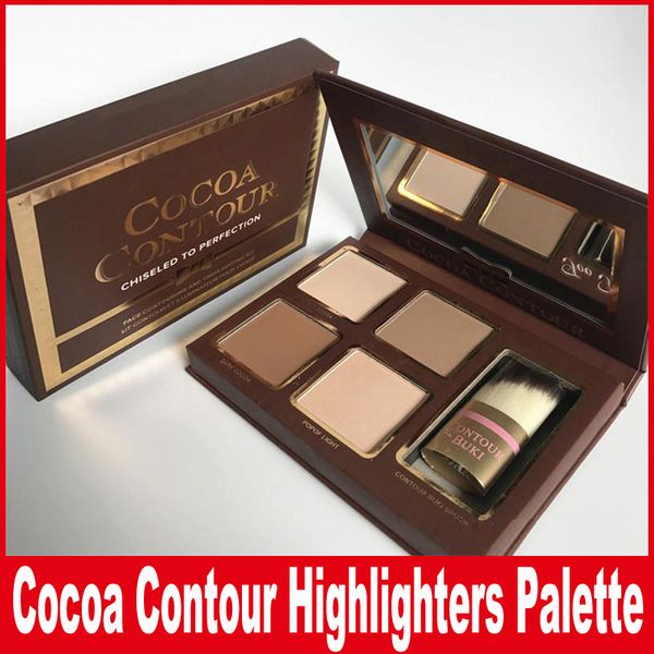 

cocoa contour kit highlighters palette nude color cosmetics face concealer makeup chocolate eyeshadow with contour buki brush
