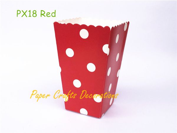 

wholesale- 24pcs/lot red polka dots party paper popcorn boxes candy favor bags wedding birthday movie night party supplies
