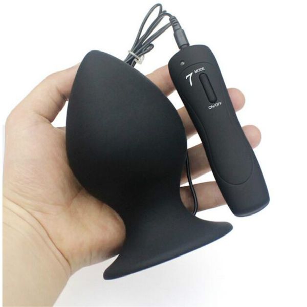 Butt Plugs Sesso anale Super Big Size 7 modalità vibrante vibratore in silicone Enorme plug anale Giocattoli erotici unisex Migliore qualità