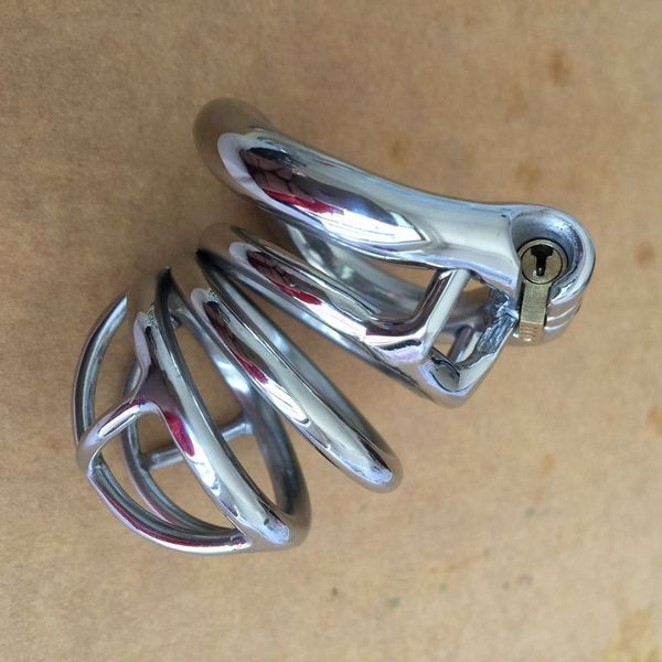 

chastity full 60mm chastity stainless cock small cage male extreme confinement device toys cage steel length belt dcwiw
