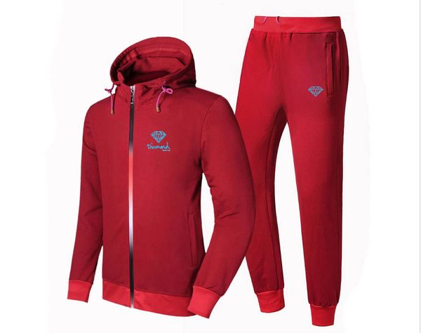 

q885 new diamond supply brand sweatshirt fashion solid fleece zipper hoodie mens hip hop suit pullover tracksuits, Gray