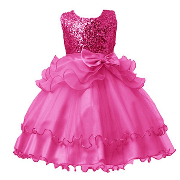 2021 2017 Sequined Party Prom Birthday Dress Kids Ruffled Princess