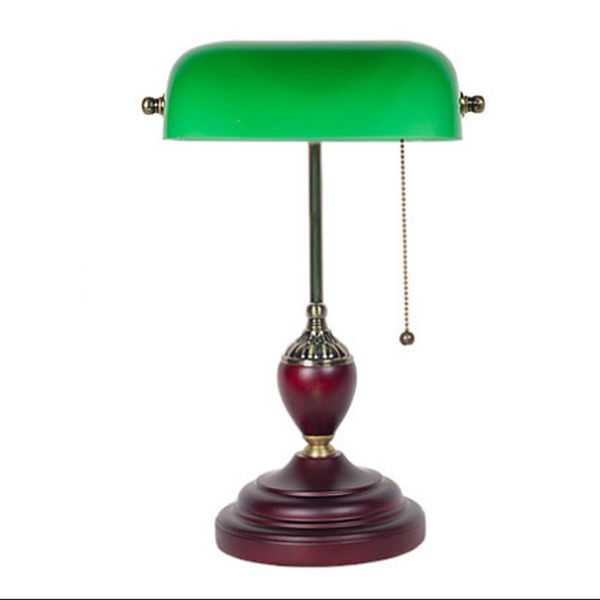 2019 Led E27 American Vintage Green Glass Wooden Lamp Light Table Desk For Office Bedroom Study From Dress