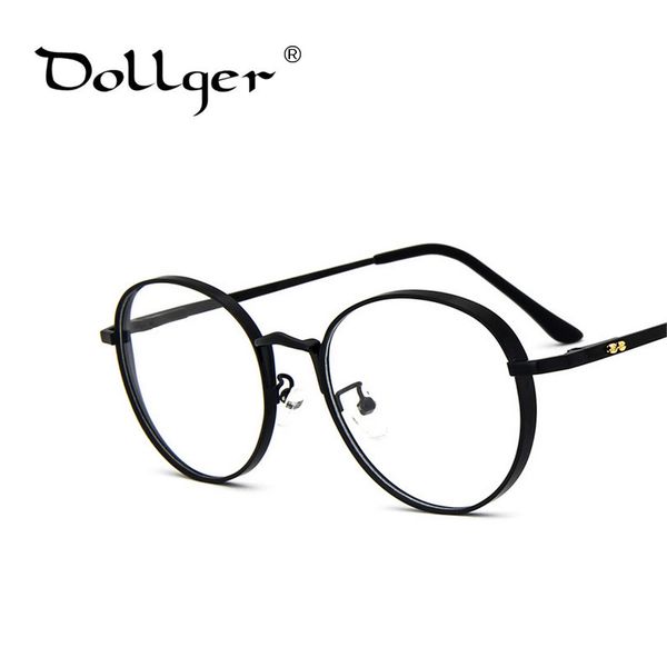 

wholesale- dollger korean gm metal frame glasses brand v circular frame mirror trend of flat mirror with glasses frame s1302, Silver
