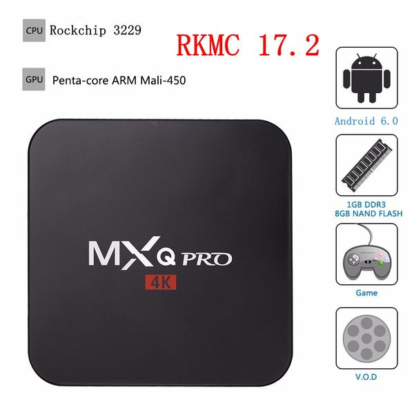

Mxq Pro TV Box Smart Android 7.1 RK3229 Quad Core 1GB 8GB EMMC Flash WiFi 4K 3D HDMI 2.0 Media Player
