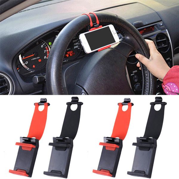 

universal car steering wheel cradle cellphone holder clip car bike mount stand flexible phone holder extend to 86mm with retail box