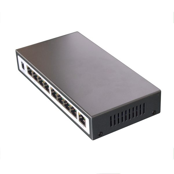 FreeShipping Black BV Tech Aluminium 8 Port Gigabit Poe Switch DC 48-57V 130W 802.3AF 100MBPS-SW800G 1536 BYTES