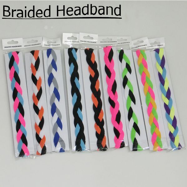 

baseball softball sports headbands set elastic nylon for girls braided mini non slip hairbands stay in place keep your focused, Silver
