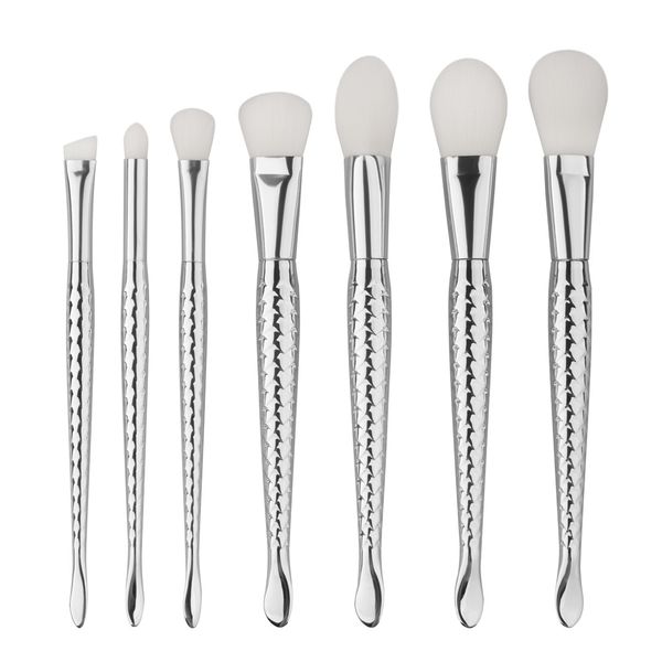 7 pçs / set Sereia Pincéis de Maquiagem Espiral Escova Set Creme Rosto Power Brushes Multipurpose Beleza Cosméticos Rainbow Brush