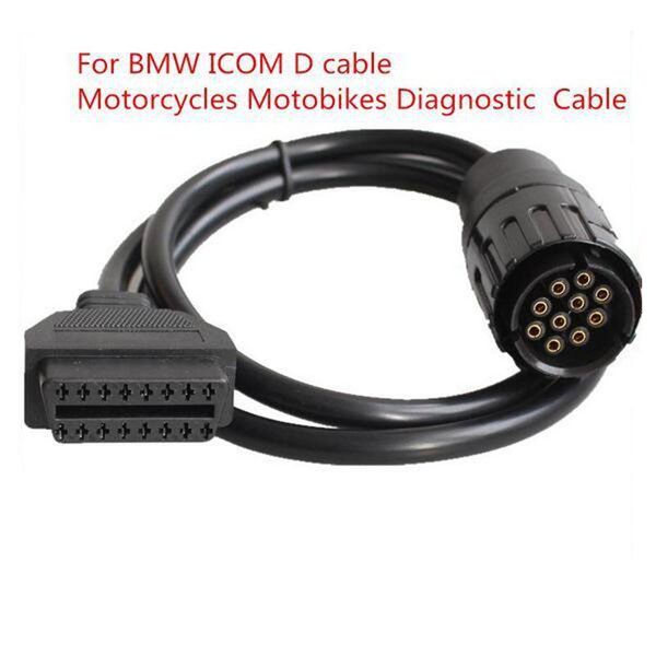 CKS 1pc ICOM 10Pin To 16Pin OBD2 OBDII Diagnostic Cable For BMW-ICOM D Cable ICOM 10 Pin Adaptor for BMWcar