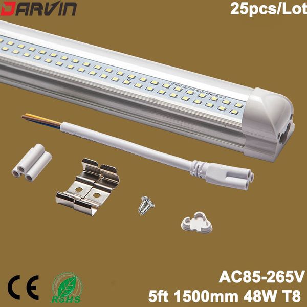 

t8 integrated led tube 5ft 1500mm 48w double line led light super bright with ce and rohs approved, ing